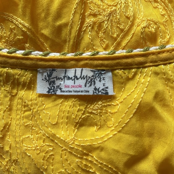 Gently used FREE PEOPLE Golden Yellow embroidered maxi dress size m - Picture 6 of 6